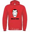 Men`s hoodie BELLA CIAO stains bright-red фото