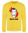 Sweatshirt BELLA CIAO stains yellow фото