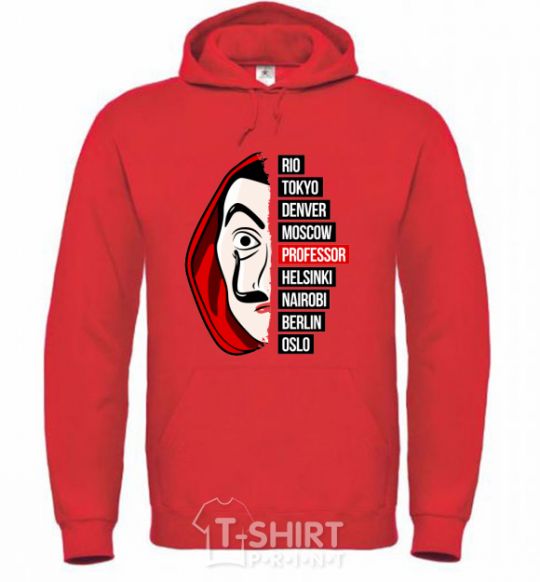 Men`s hoodie Paper House Professor bright-red фото