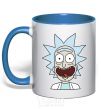 Mug with a colored handle Rick's glad royal-blue фото