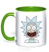 Mug with a colored handle Rick's glad kelly-green фото