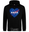 Men`s hoodie Nasa logo heart black фото