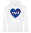 Men`s hoodie Nasa logo heart White фото