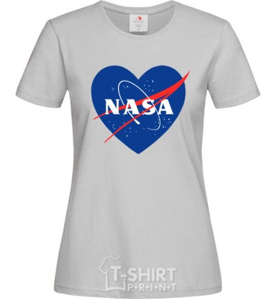 Women's T-shirt Nasa logo heart grey фото