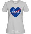 Women's T-shirt Nasa logo heart grey фото