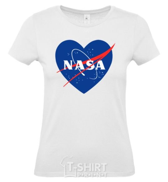 Women's T-shirt Nasa logo heart White фото