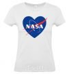 Women's T-shirt Nasa logo heart White фото