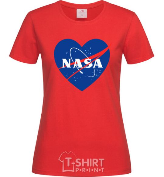 Women's T-shirt Nasa logo heart red фото