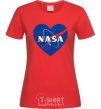 Women's T-shirt Nasa logo heart red фото