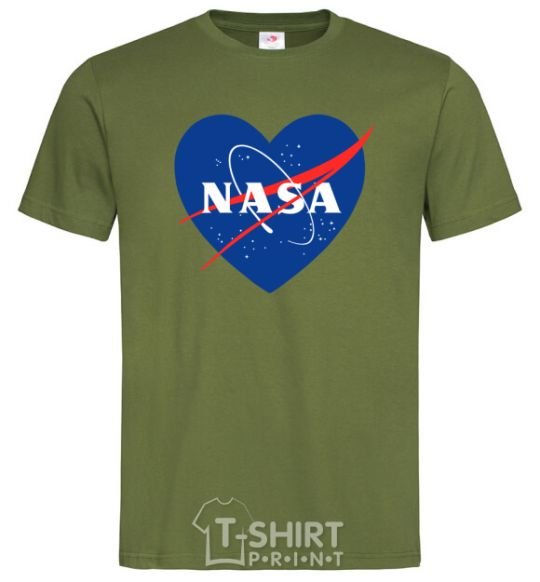 Men's T-Shirt Nasa logo heart millennial-khaki фото