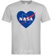 Men's T-Shirt Nasa logo heart grey фото