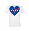 Men's T-Shirt Nasa logo heart White фото