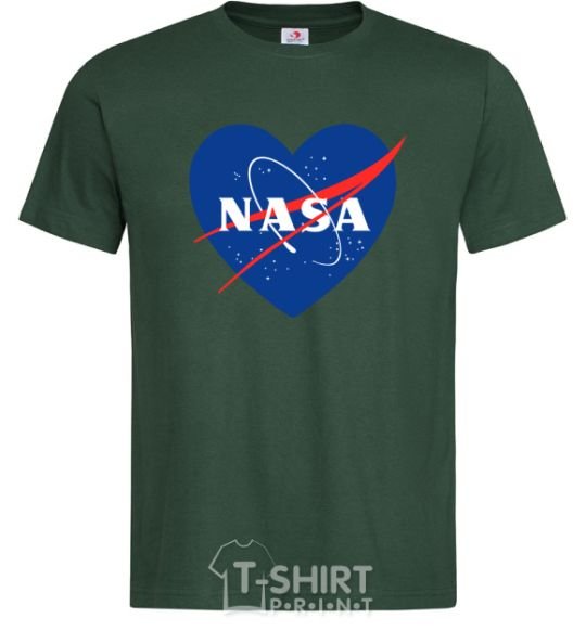 Men's T-Shirt Nasa logo heart bottle-green фото