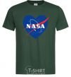 Мужская футболка Nasa logo сердце Темно-зеленый фото