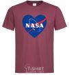 Men's T-Shirt Nasa logo heart burgundy фото