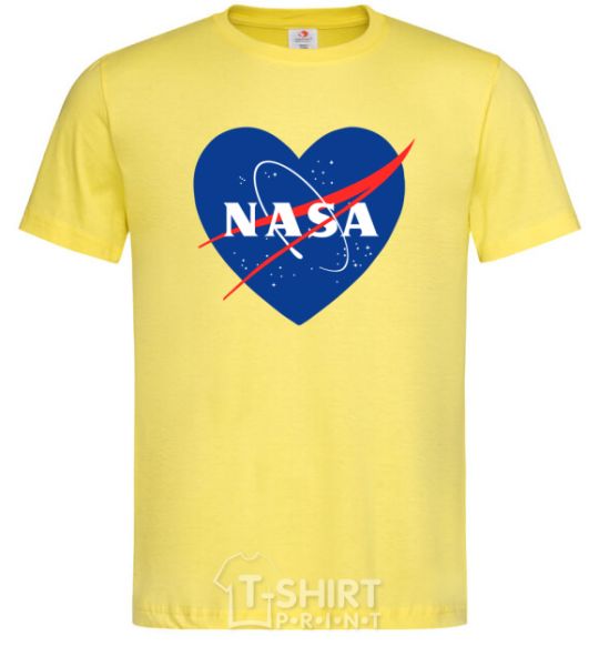 Men's T-Shirt Nasa logo heart cornsilk фото