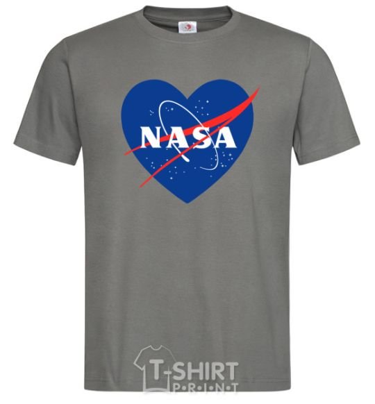 Men's T-Shirt Nasa logo heart dark-grey фото