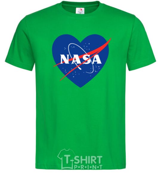 Men's T-Shirt Nasa logo heart kelly-green фото