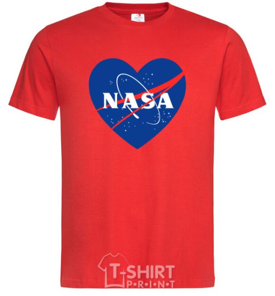 Men's T-Shirt Nasa logo heart red фото