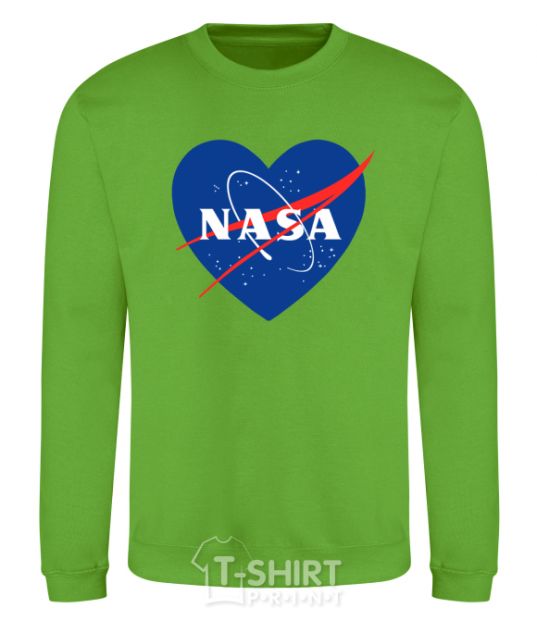 Sweatshirt Nasa logo heart orchid-green фото