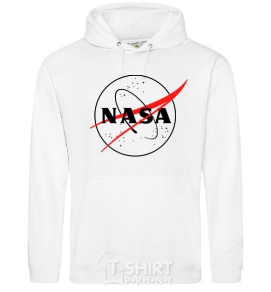 Men`s hoodie Nasa logo outline White фото
