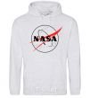 Men`s hoodie Nasa logo outline sport-grey фото