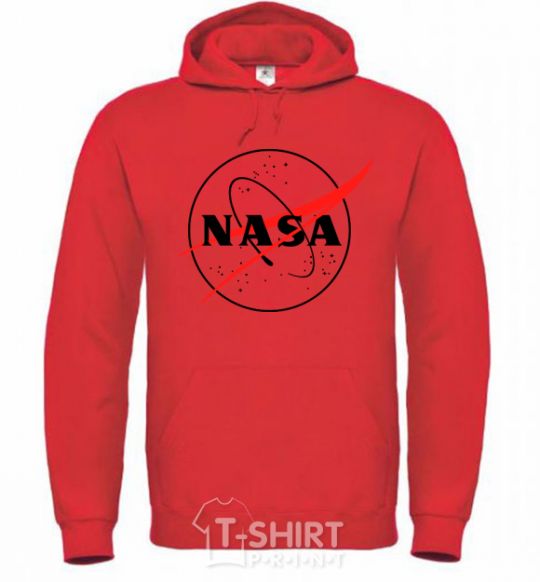 Men`s hoodie Nasa logo outline bright-red фото