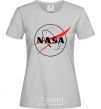 Women's T-shirt Nasa logo outline grey фото