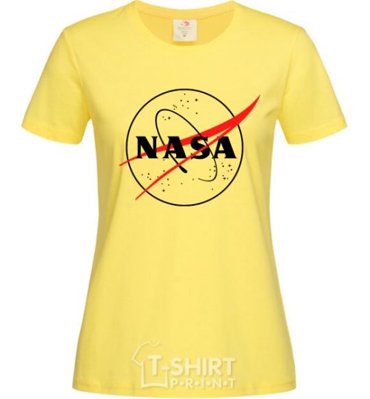 Women's T-shirt Nasa logo outline cornsilk фото