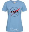 Women's T-shirt Nasa logo outline sky-blue фото