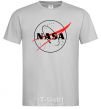 Men's T-Shirt Nasa logo outline grey фото