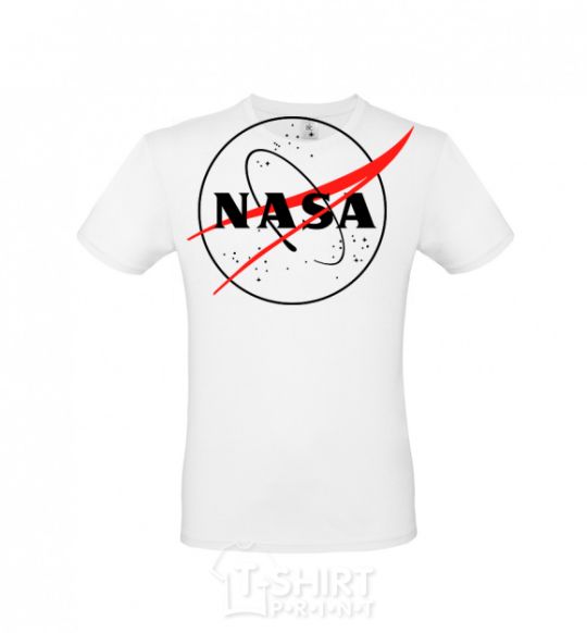 Мужская футболка Nasa logo контур Белый фото