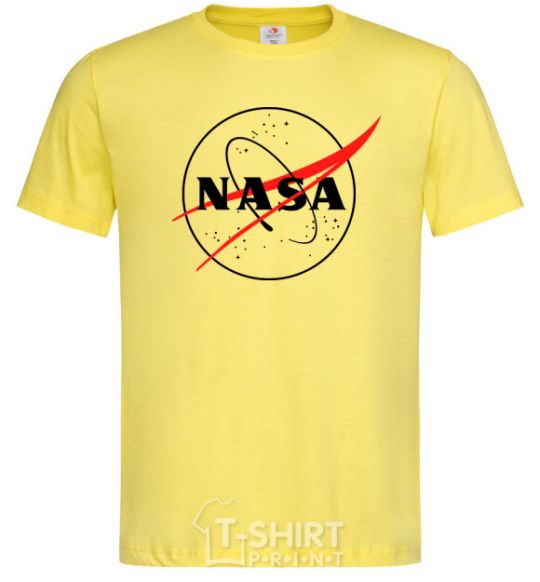 Men's T-Shirt Nasa logo outline cornsilk фото