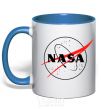 Чашка с цветной ручкой Nasa logo контур Ярко-синий фото