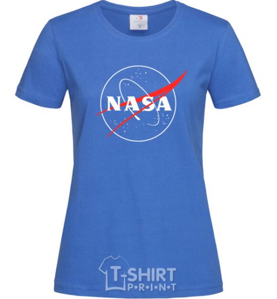 Women's T-shirt Nasa logo outline royal-blue фото