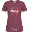 Women's T-shirt Nasa logo outline burgundy фото