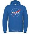 Мужская толстовка (худи) Nasa logo контур Сине-зеленый фото