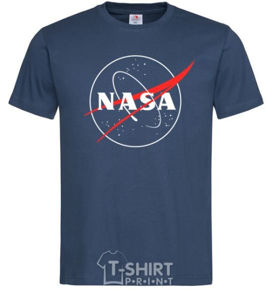 Men's T-Shirt Nasa logo outline navy-blue фото