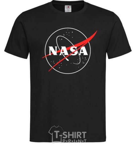 Men's T-Shirt Nasa logo outline black фото