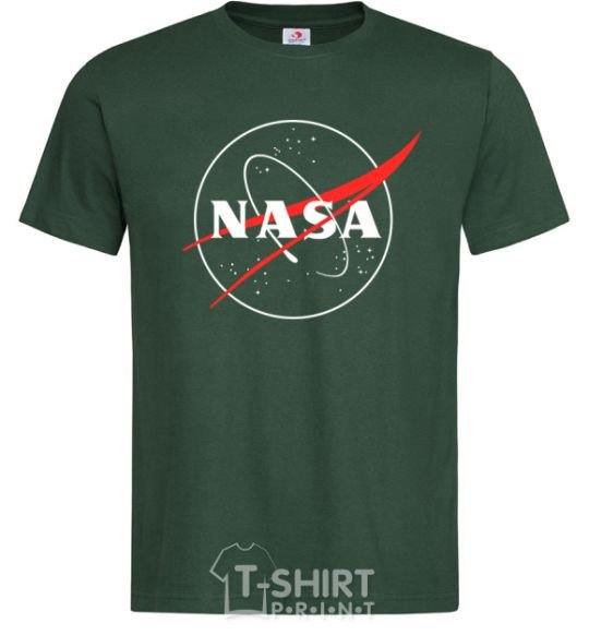 Men's T-Shirt Nasa logo outline bottle-green фото