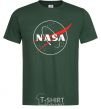 Мужская футболка Nasa logo контур Темно-зеленый фото