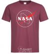 Men's T-Shirt Nasa logo outline burgundy фото