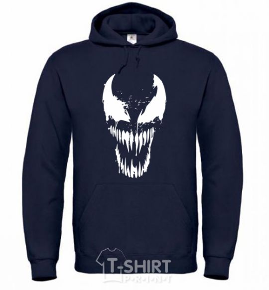 Men`s hoodie Venom mask navy-blue фото