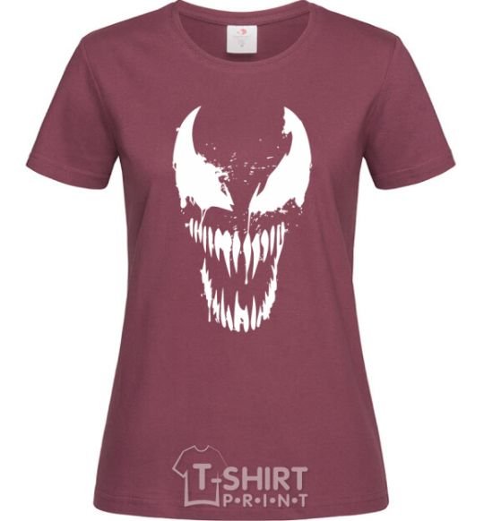 Women's T-shirt Venom mask burgundy фото