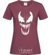 Women's T-shirt Venom mask burgundy фото
