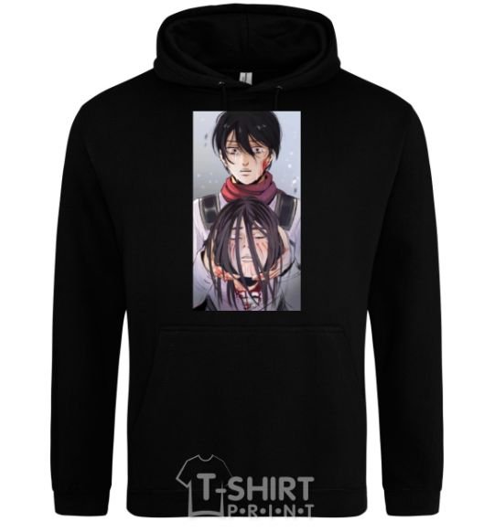 Men`s hoodie Attack of the titans art black фото