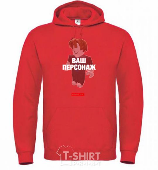 Men`s hoodie Roblox your character bright-red фото