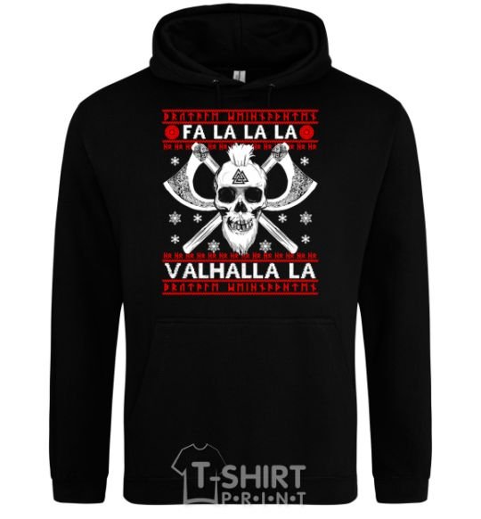 Men`s hoodie Fa la la la valhalla la black фото