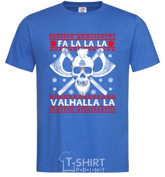 Мужская футболка Fa la la la valhalla la Ярко-синий фото
