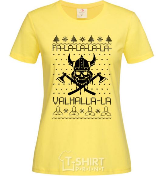 Women's T-shirt Valhalla la viking cornsilk фото